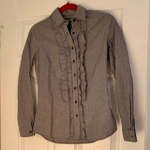 C Wonder Black Gingham Button Down Size 2